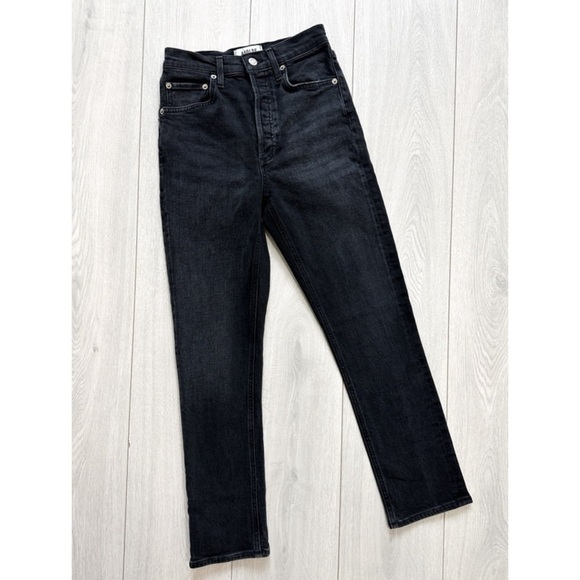 AGOLDE Riley High Rise Straight Jeans In Black Pepper - Picture 9 of 12